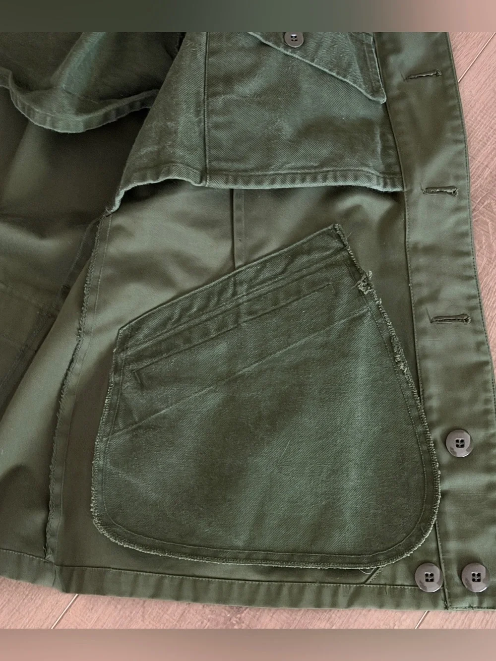 Vintage 1968 Swedish Army Military Green Jacket E 104 Chest 48” Chore Hunting - Picture 12 of 16